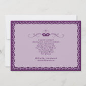 Lila Sweet 16 Masquerade Ball Einladungen (Rückseite)