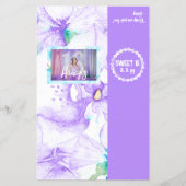 Lila Sweet 16 Personalisiert Candy Bar Wrapper Flyer (Vorne)