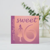 Lila Sweet 16 Save the Date (Stehend Vorderseite)