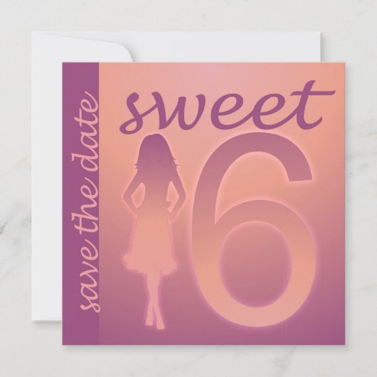 Lila Sweet 16 Save the Date (Vorderseite)