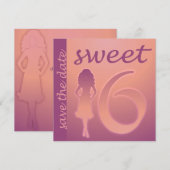 Lila Sweet 16 Save the Date (Vorne/Hinten)