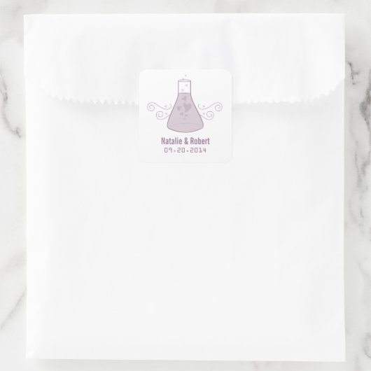 Lila Sweet Chemistry Wedding Stickers (Tasche)