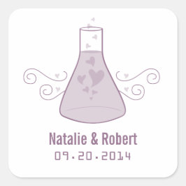 Lila Sweet Chemistry Wedding Stickers