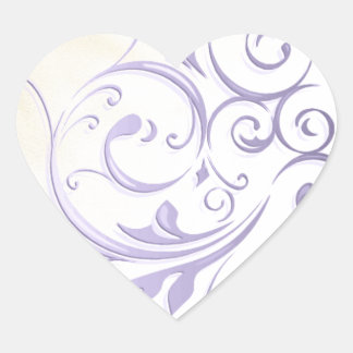 Lila Swirbelsticker/Siegel Herz-Aufkleber