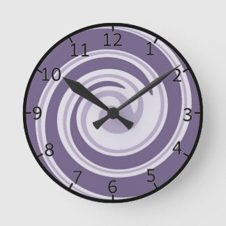 Lila Swirl Art Runde Wanduhr