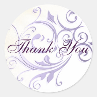 Lila Swirl Danke Sticker/Siegel Runder Aufkleber