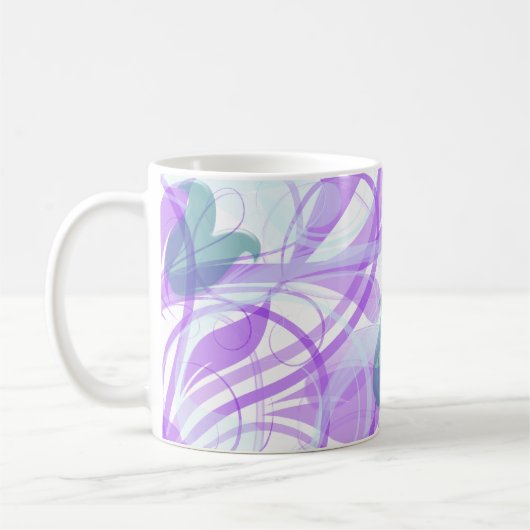 Lila Swirl-Design Kaffeetasse (Links)