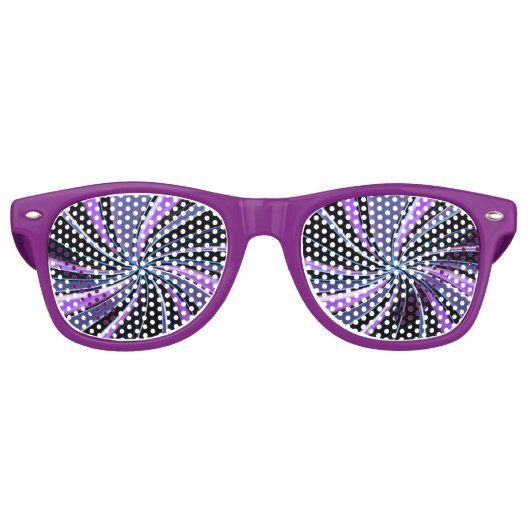 Lila Swirl Festive Party Brille Sonnenbrille (Vorderseite)
