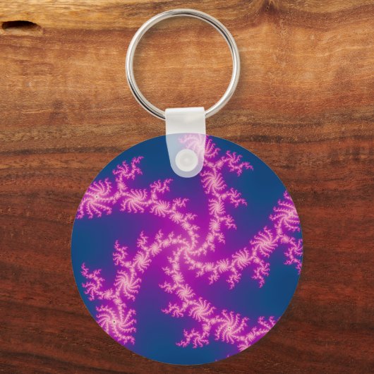 Lila Swirl - Fraktal Art Schlüsselanhänger (Vorderseite)