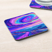 Lila Swirl Getränkeuntersetzer (Linke Seite)