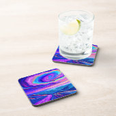Lila Swirl Getränkeuntersetzer (Rechte Seite)