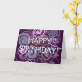 Lila Swirl Karte (Gelbe Blume)