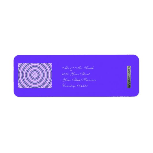 Lila Swirl-Labels (Vorne)