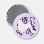 Lila Swirl Lowchen Magnet (Vorderseite/Rückseite)
