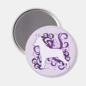 Lila Swirl Min Button Magnet (Vorderseite/Rückseite)