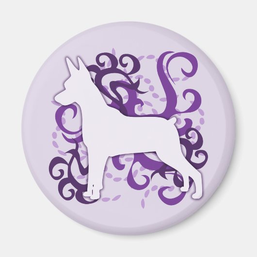 Lila Swirl Min Button Magnet (Vorne)