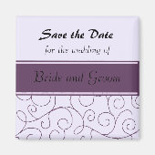 Lila Swirl Save the Date Magnet (Vorne)