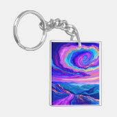 Lila Swirl Schlüsselanhänger (Vorderseite links)