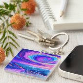 Lila Swirl Schlüsselanhänger (Vorderseite rechts)