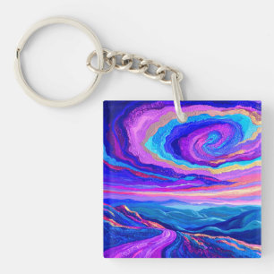 Lila Swirl Schlüsselanhänger