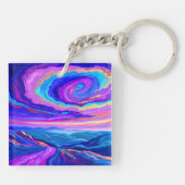 Lila Swirl Schlüsselanhänger (Rückseite)