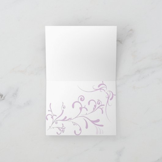 Lila Swirt auf Blasser Aquamarin Danke (Innenseite)