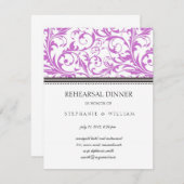 Lila Swirt Probe Dinner Card Einladung (Vorne/Hinten)