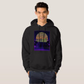 Lila Synthwave-Design Männer Hoodie (Vorne ganz)
