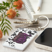 Lila T Initial Schlüsselanhänger - Kalligraphie mi (Vorderseite rechts)