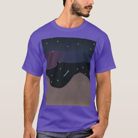 Lila T - Shirt mit Mountain & Night Sky (Vorderseite)
