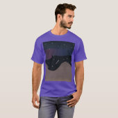 Lila T - Shirt mit Mountain & Night Sky (Vorne ganz)