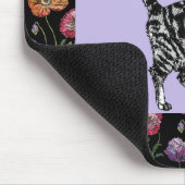 Lila Tabby Blumenmuster Maus matt floral Mousepad (Ecke)