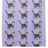 Lila Tabby Katze Niedlich Katzen Dusche Duschvorhang (Vorderseite)