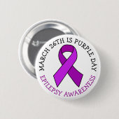 Lila Tag | 26. März | Epilepsie Bewusstsein Button (Vorne & Hinten)