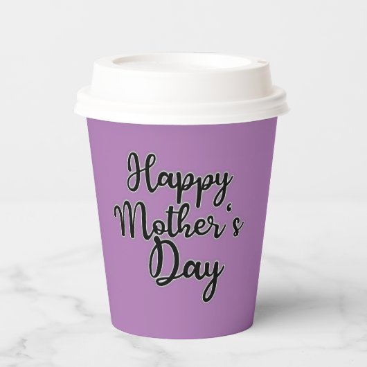 Lila Tag der glücklichen Mütter Pappbecher (Vorderseite)