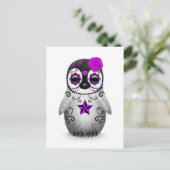 Lila Tag des toten Zuckerpinguins Postkarte (Stehend Vorderseite)