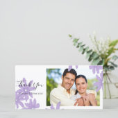 Lila Tageszeitungen auf White Dankeschön Fotokarte Dankeskarte (Stehend Vorderseite)