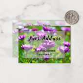 Lila Tageszeitungen Neue Adressenankündigung Mitteilungskarte (Vorderseite/Rückseite Beispiel)