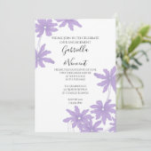 Lila Tageszeitungen zur Partei des weißen Engageme Einladung (Stehend Vorderseite)