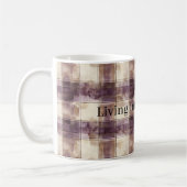 Lila-Tan-Creme-Streifen Kaffeetasse (Links)