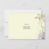 Lila Tan Grunge Blätter Wirbel Probe Abendessen Einladung (Rückseite)