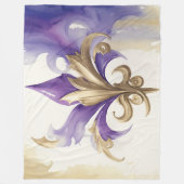 Lila Tan Lilie Watercolor Fleecedecke (Vorderseite)