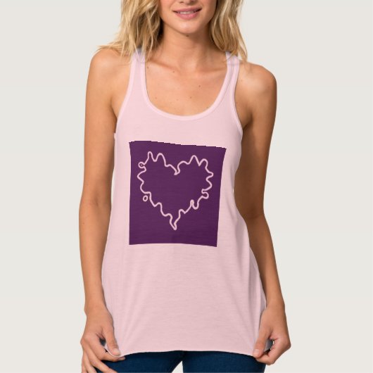Lila Tank mit Curry Heart Top (Vorderseite)