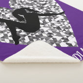 Lila Tanzdecke mit glitzerndem Silberherz. Sherpadecke (3/4)