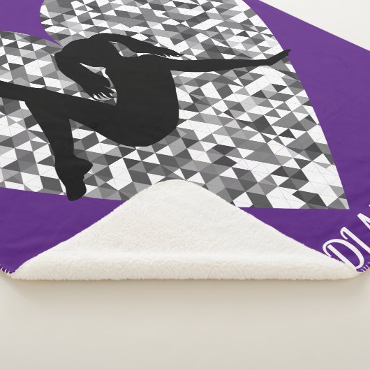 Lila Tanzdecke mit glitzerndem Silberherz. Sherpadecke (3/4)