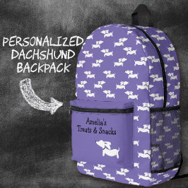 Lila Tanzen Dackeln Beutel für Dackel Hunde Mamas Bedruckter Rucksack