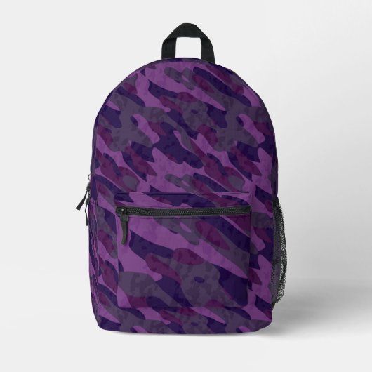 Lila-Tarnmuster Bedruckter Rucksack (Vorderseite)
