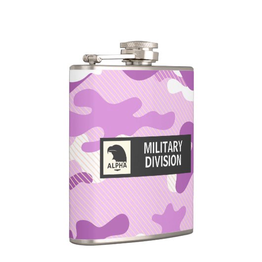 Lila Tarnmuster Flachmann (Rechts)