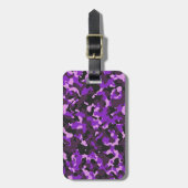 Lila Tarnmuster Gepäckanhänger (Vorderseite vertikal)