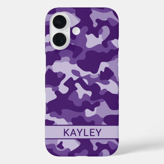 Lila-Tarnmuster Personalisiert Case-Mate iPhone Hülle (Rückseite)